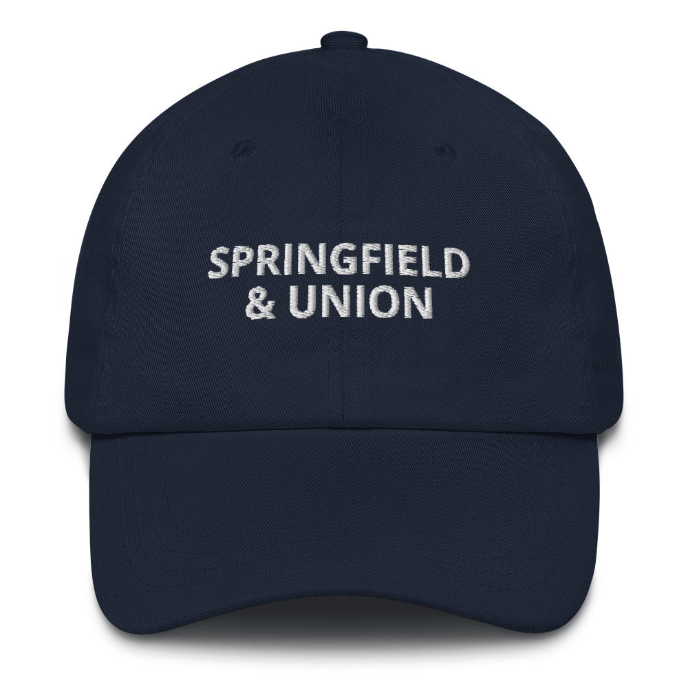 Springfield & Union White on Navy Dad Hat