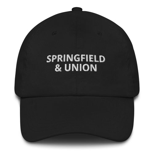 Springfield & Union White on Black Dad Hat